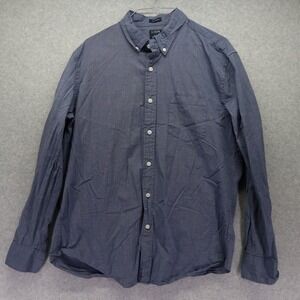 J Crew Shirt Mens Large Classic Flex Washed Pocket Button Up Blue Long Sleeve